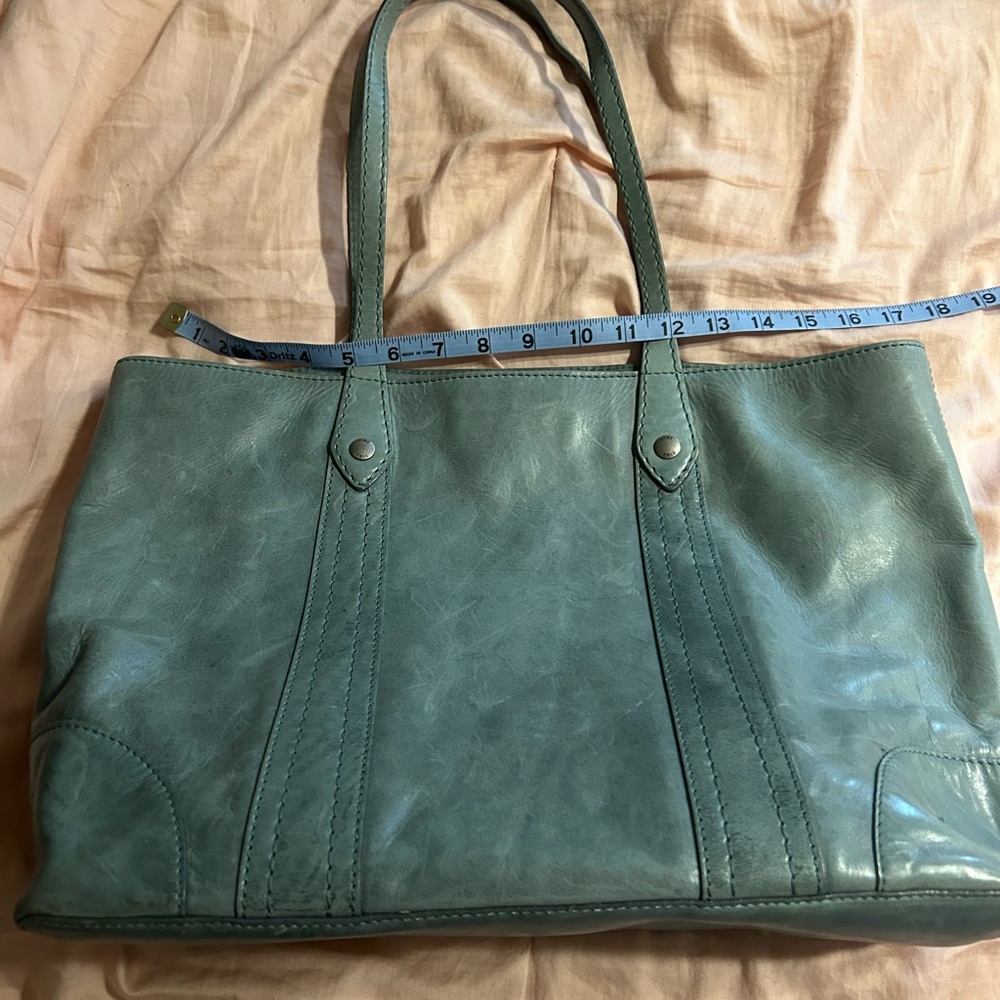 Turquoise Leather Frye Tote Bag